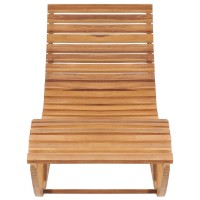 Vidaxl Rocking Sun Lounger With Cushion Solid Teak Wood