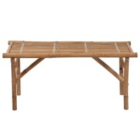 Vidaxl Folding Patio Bench With Cushion 46.5 Bamboo