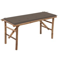 Vidaxl Folding Patio Bench With Cushion 46.4 Bamboo