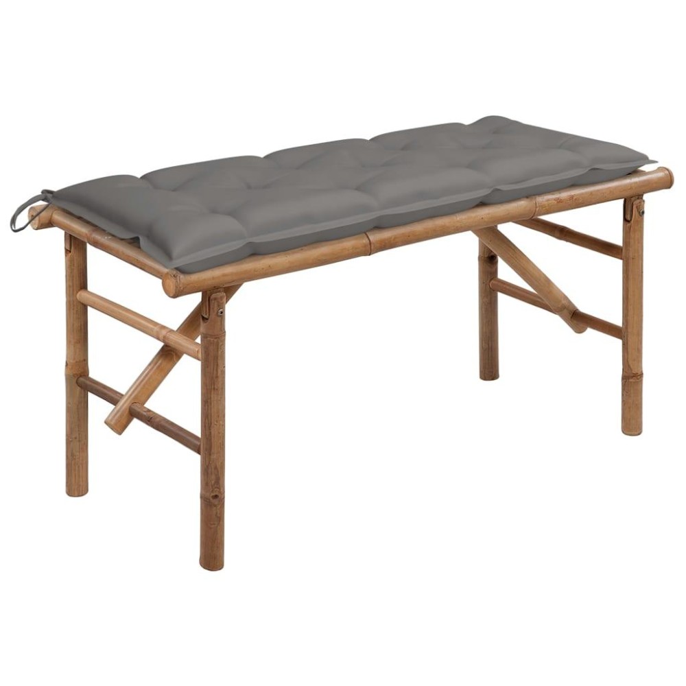 vidaXL Folding Patio Bench with Cushion 46.5