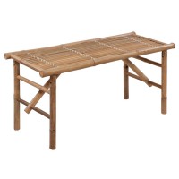 Vidaxl Folding Patio Bench With Cushion 46.5 Bamboo