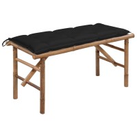 vidaXL Folding Patio Bench with Cushion 46.5