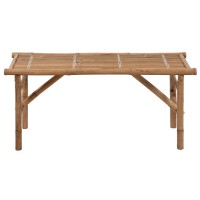 vidaXL Folding Patio Bench with Cushion 46.5'' Bamboo