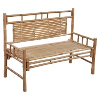 Vidaxl Patio Bench With Cushion 47.2 Bamboo