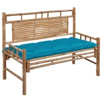 vidaXL Patio Bench with Cushion 47.2'' Bamboo