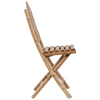 vidaXL Folding Patio Chairs 2 pcs with Cushions Bamboo