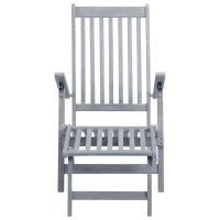 Vidaxl Patio Deck Chair With Footrest And Cushion Solid Acacia Wood