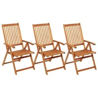 Vidaxl Folding Patio Chairs 3 Pcs With Cushions Solid Acacia Wood