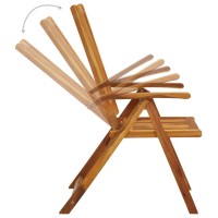 vidaXL Folding Patio Chairs 6 pcs with Cushions Solid Acacia Wood