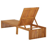 vidaXL Sun Lounger with Cushion Solid Acacia Wood