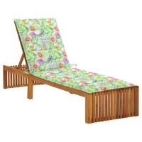 vidaXL Sun Lounger with Cushion Solid Acacia Wood