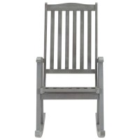 vidaXL Rocking Chair with Cushions Gray Solid Acacia Wood