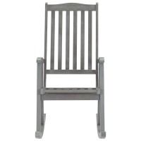 Vidaxl Rocking Chair With Cushions Gray Solid Acacia Wood