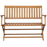Vidaxl Patio Bench With Cushion 47.2'' Solid Acacia Wood