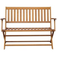 Vidaxl Patio Bench With Cushion 47.2 Solid Acacia Wood