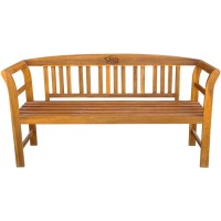 Vidaxl Patio Bench With Cushion 61.8 Solid Acacia Wood