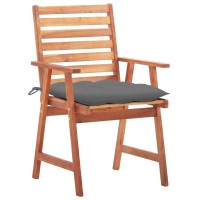 Vidaxl Patio Dining Chairs 3 Pcs With Cushions Solid Acacia Wood