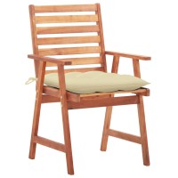 Vidaxl Patio Dining Chairs 3 Pcs With Cushions Solid Acacia Wood