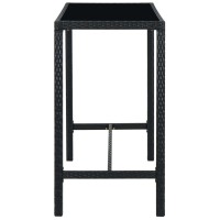 vidaXL 5 Piece Patio Bar Set Poly Rattan Black