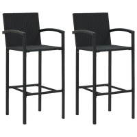 vidaXL 3 Piece Patio Bar Set Black