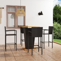 vidaXL 5 Piece Patio Bar Set Black