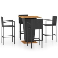 vidaXL 5 Piece Patio Bar Set Black