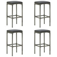 vidaXL 5 Piece Patio Bar Set with Cushions Gray