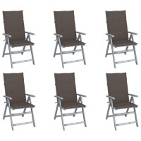 Vidaxl Patio Reclining Chairs 6 Pcs With Cushions Solid Acacia Wood