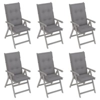 Vidaxl Patio Reclining Chairs 6 Pcs With Cushions Solid Acacia Wood