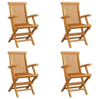 Vidaxl Folding Patio Chairs 4 Pcs Solid Teak Wood