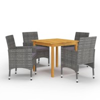 vidaXL 5 Piece Patio Dining Set Gray