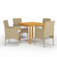 vidaXL 5 Piece Patio Dining Set Beige