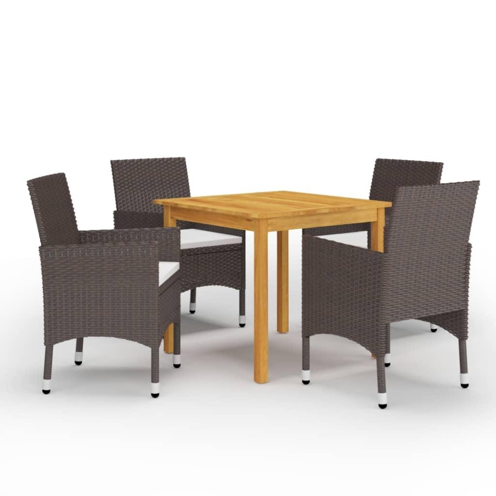 vidaXL 5 Piece Patio Dining Set Brown