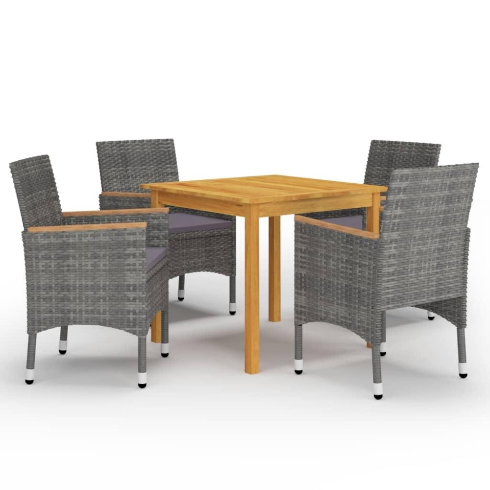 vidaXL 5 Piece Patio Dining Set Gray