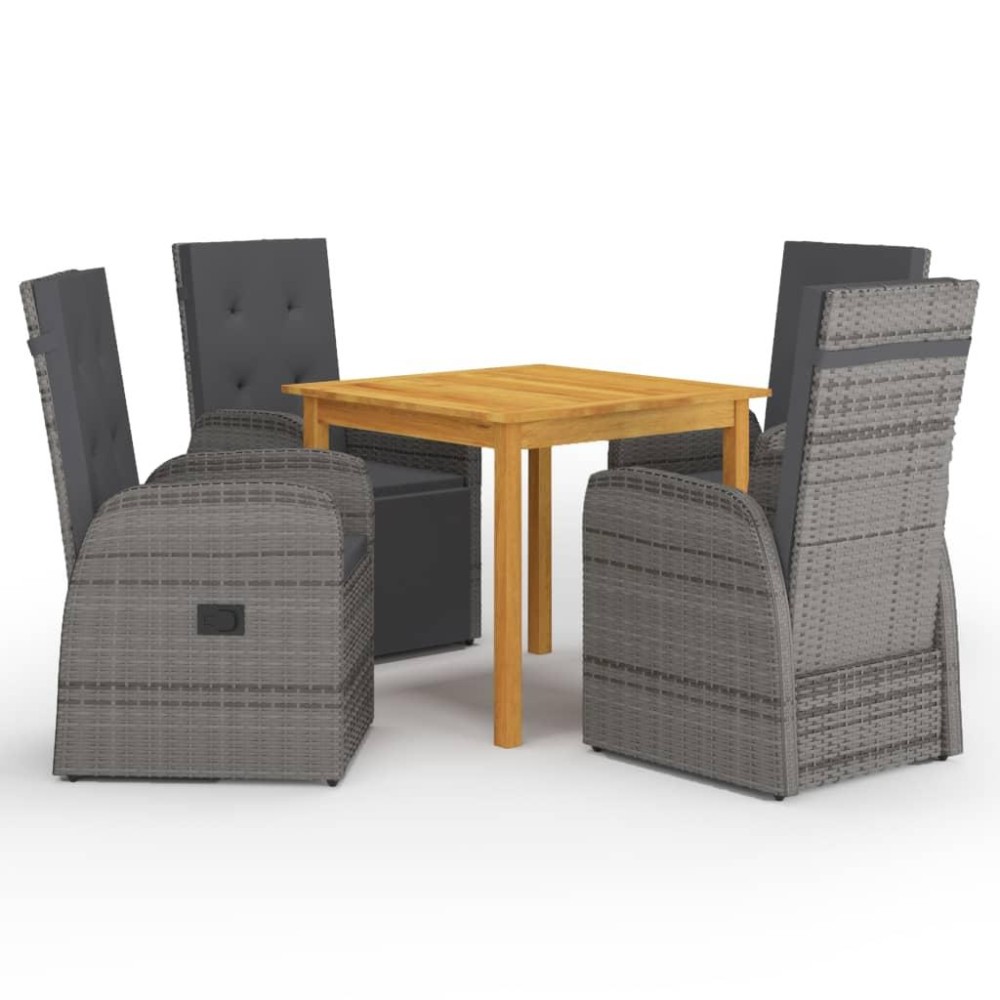 Vidaxl 5 Piece Patio Dining Set Gray