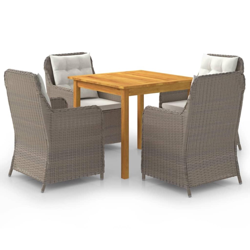 vidaXL 5 Piece Patio Dining Set Brown