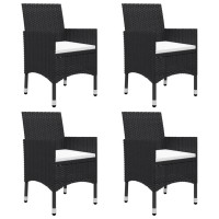 vidaXL 5 Piece Patio Dining Set Black