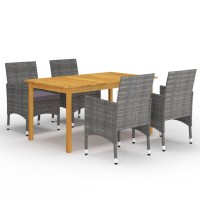 vidaXL 5 Piece Patio Dining Set Gray