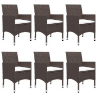 vidaXL 7 Piece Patio Dining Set Brown