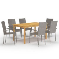 vidaXL 7 Piece Patio Dining Set Gray