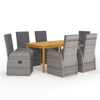 vidaXL 7 Piece Patio Dining Set Gray