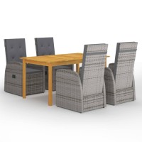 vidaXL 5 Piece Patio Dining Set Gray