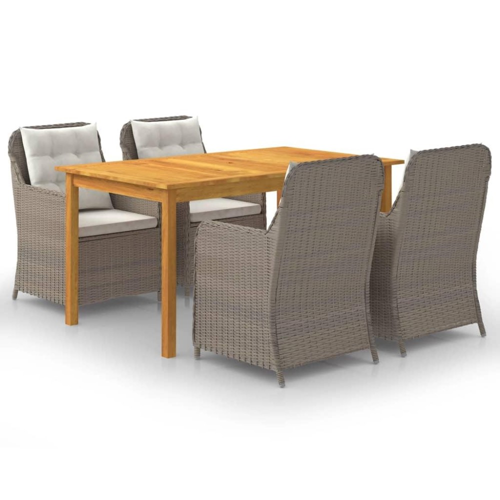 vidaXL 5 Piece Patio Dining Set Brown