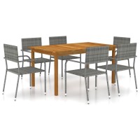 vidaXL 7 Piece Patio Dining Set Gray