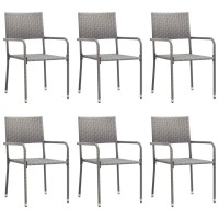 vidaXL 7 Piece Patio Dining Set Gray