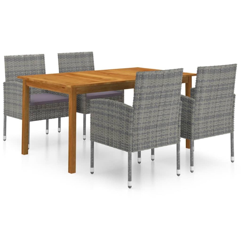 vidaXL 5 Piece Patio Dining Set Gray