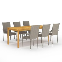 Vidaxl 7 Piece Patio Dining Set Gray