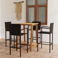 vidaXL 5 Piece Patio Bar Set Brown