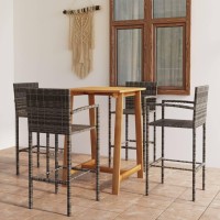 vidaXL 5 Piece Patio Bar Set Gray