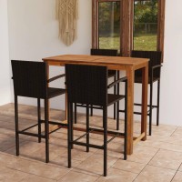 vidaXL 5 Piece Patio Bar Set Brown